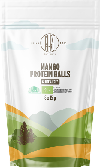 BrainMax Pure Protein Balls Mango, Proteinové kuličky, Mango, BIO, 8 ks