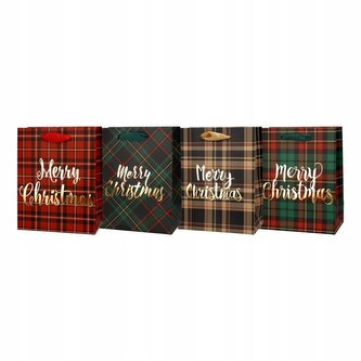 Torebka prezentowa 18x23cm kratka MIX