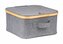 Úložný box G21 30 x 30 x 15 cm, bambusový s víkem, šedý