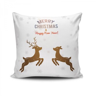 Vánoční dekorační polštář JIVE II 43x43 cm bílý