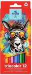 KOH-I-NOOR Trojhranné pastelky Triocolor 12ks Osel
