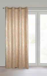 Dekorační vzorovaný závěs s kroužky ELZA béžová 140x250 cm (cena za 1 kus) MyBestHome