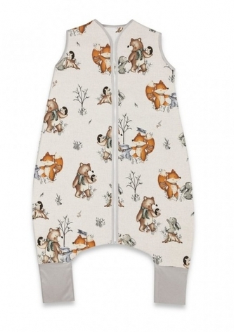 Teplejší spací vak s nohavičkami Friends time, latte, vel. M; M (2,5r-6l)