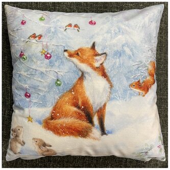 Vánoční polštář ZIMNÍ LIŠKA 40x40 cm Mybesthome
