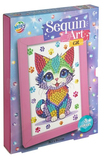 Flitrový obrázek, 26 x 19 cm - kočka