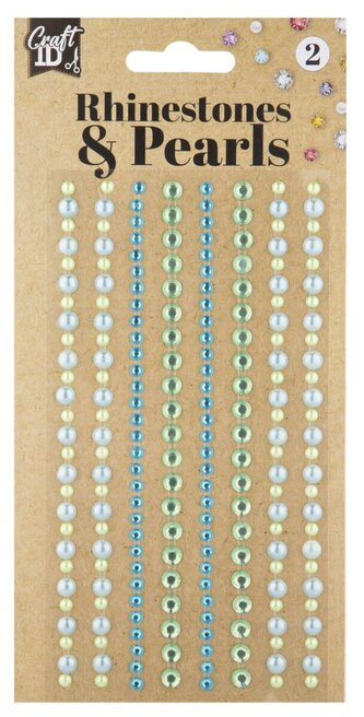 Dekorační kamínky a perly, 212 ks - modrozelené