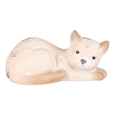 Kočka keramická - velká, barva světle béžová