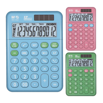Stolní kalkulačka M&G MGC-20UC, 12 číslic (růžová, modrá, zelená)
