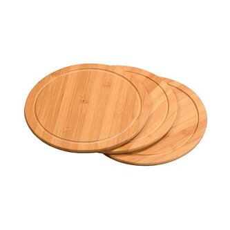 Servírovací prkénka 3 ks, ø 25 cm, bambus KESPER 50242-71