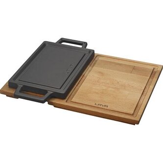 Grilovací plotýnka s prkénkem 22 x15 cm LAVA Metal