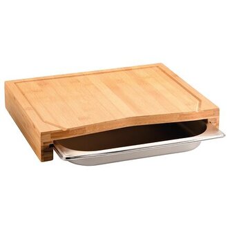 Bambusové prkénko s odkládací miskou, nerez KESPER 58356