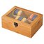 Organizér na čaje, 6 přihrádek, 21,5 x 15 x 8,5 cm, bambus KESPER 58902