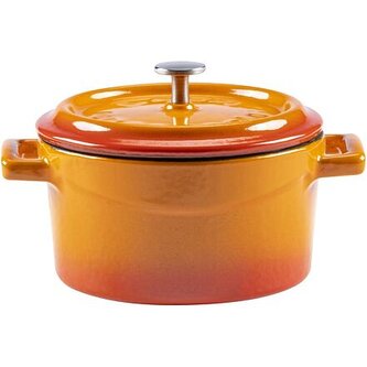 Hrnec litinový kulatý, oranžový, obsah 0,35 l, Ø 10 cm LAVA Metal LVYTC10K2OR
