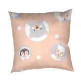 Dadka Povlak na polštář bavlna Zvířátka meruňková 40x40 cm