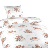 Dadka Povlečení bavlna do postýlky Teddy bear plane 90x130, 45x60 cm