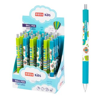EASY Kids VENTURIO Kuličkové pero, modrá semi-gel náplň, 0,7 mm, 24 ks v balení, zelené-tyrkysové