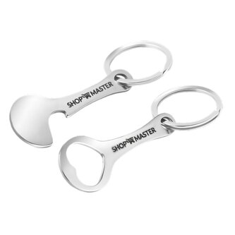 Otvírák na láhve a žeton do košíku ShopMaster – 2ks Otvírák na láhve a žeton do košíku ShopMaster – 2ks