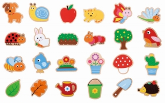 Dřevěné magnetky - Zahrádka