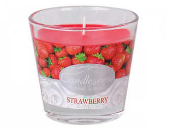 Svíčka ve skle JAHODA vonná 140g MOM 4ks