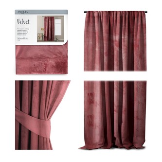 Závěs AmeliaHome Velvet 140x270 cm bordó, velikost 140x270