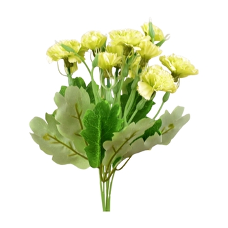 Umělá kytice karafiátů 35 cm, žlutá