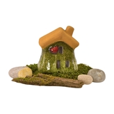 keramický domek zelený LED