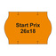 Etikety cen. PRIX 26x18 oblé - 1000 etiket/kotouček, oranžové