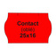 Etikety cen. CONTACT 25x16 oblé - 1125 etiket/kotouček, červené