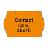 Etikety cen. CONTACT 25x16 oblé - 1125 etiket/kotouček, oranžové