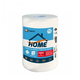 Papírová utěrka CARTA Home 2 vrstvy, návin 55 m, 250 útržků, výška 22,9 cm