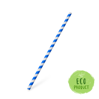 Slamka papierová Špirála modrá `JUMBO` Ø8mm x 25cm [100 ks]