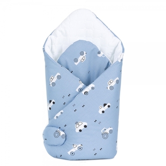 Oboustranná zavinovačka VELVET/BAVLNA - Auta, jeans/bílá Oboustranná zavinovačka VELVET/BAVLNA - Auta, jeans/bílá