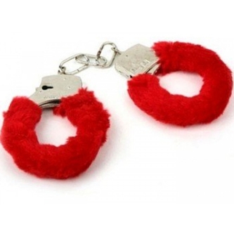 Pouta na nohy s kožíškem - červená