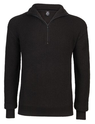 Svetr Brandit Marine Pullover Troyer - černý, XXL