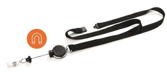 Šňůrka s držákem na jmenovku "Extra strong", černá, výsuvný, patent, DURABLE 833001