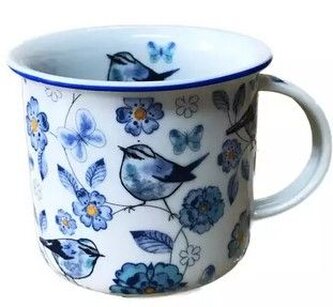 hrnek 250ml TINA - MODŘÍ PTÁCI DF, čes.porcelán