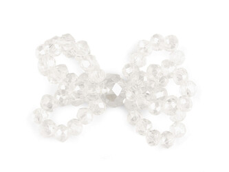 Mašlička z broušených skleněných korálků Hand made - 1 ks - 1 crystal