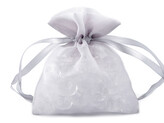 Dárkový pytlík s kovovým leskem 10x12,5 cm organza shine - 10 ks - 5 šedá
