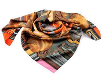 Saténový šátek 90x90 cm - 1 ks - 4 zelená tmavá