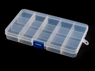 Plastový box / zásobník 10x17x2,2 cm - 1 ks - transparent