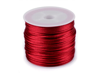 Saténová šňůra Ø1 mm - 1 ks - 30 červená tmavá