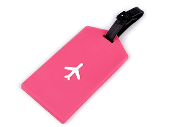 Jmenovka / visačka na kufr letadlo - 1 ks - 1 pink