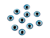Skleněné oči k nalepení Ø10 a 12 mm - 10 ks - 2 (10 mm) modrá