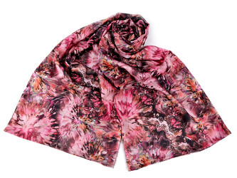 Šátek / šála abstraktní, hřejivá 70x185 cm - 1 ks - 2 růžová střední