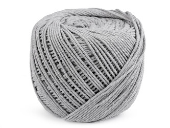 Bavlněná příze macrame Ø2-2,5 mm rozčesávací - 1 ks - 16 šedá