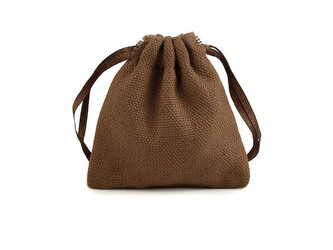 Dárkový pytlík 8x8 cm textilní - 100 ks - 2 hnědá tmavá