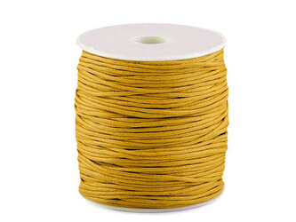 Šňůra bavlněná Ø1,5 mm voskovaná - 1 ks - 30 žlutá