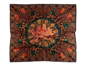 Saténový šátek 70x70 cm - 1 ks - 19 hnědá