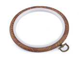 Vyšívací kruh / rámeček k zavěšení Ø12 cm - 5 ks - 2 hnědá
