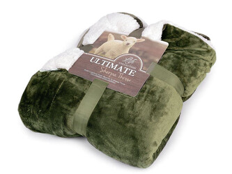 Deka beránek 150x200 cm - 1 ks - 4 zelená bílá Deka beránek 150x200 cm - 1 ks - 4 zelená bílá